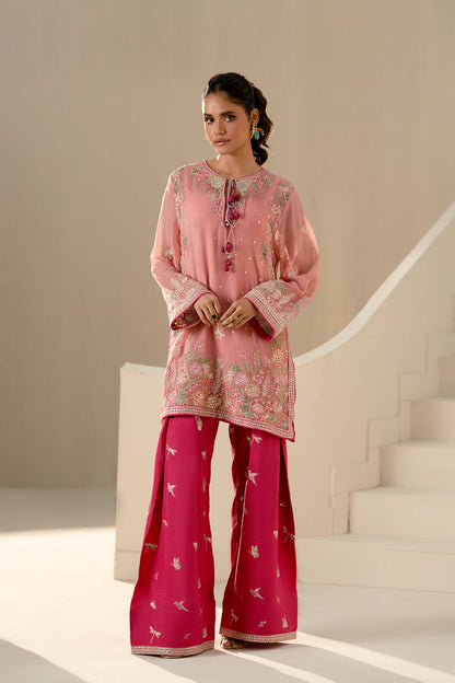 Embroidered 4-Piece Suit – Blush Coral
