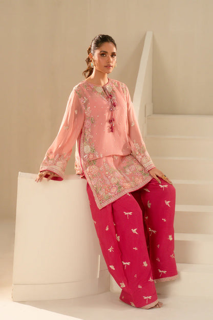 Embroidered 4-Piece Suit – Blush Coral