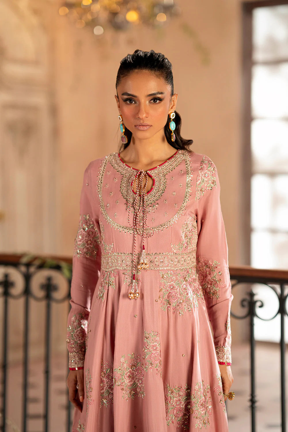 Embroidered Pishwas – Blush Coral