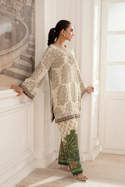 Embroidered Suit – Stone Color (2-Piece)