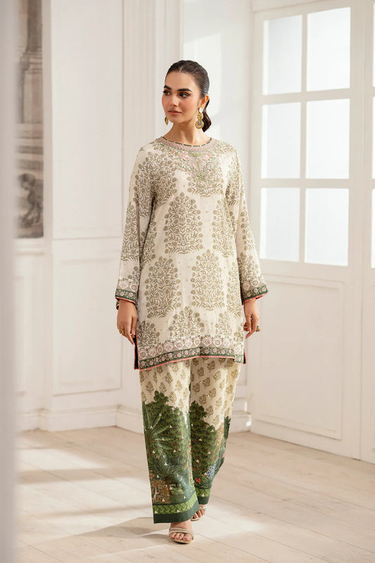 Embroidered Suit – Stone Color (2-Piece)