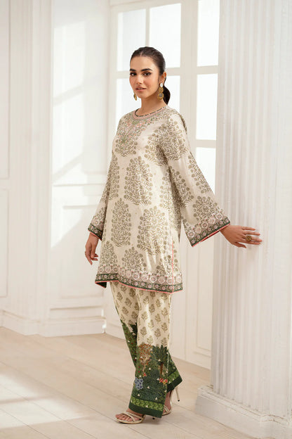 Embroidered Suit – Stone Color (2-Piece)