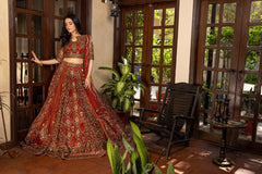 NB-5565 Maroon Formal 3pc Stitched Dress