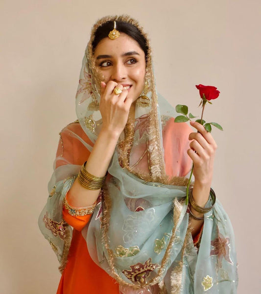 Orange Bloom Shalwar Kameez