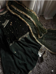 3-Piece Plush Velvet & Silk Lehnga Set