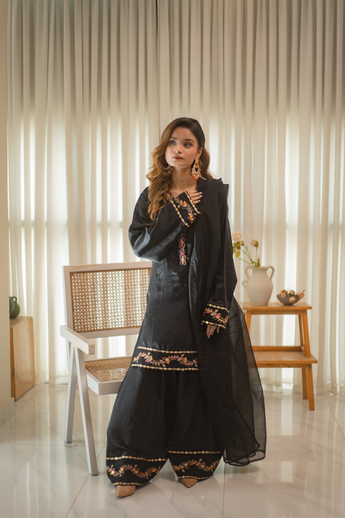 MSP 304 - Black Shot Silk 3-Piece Outfit