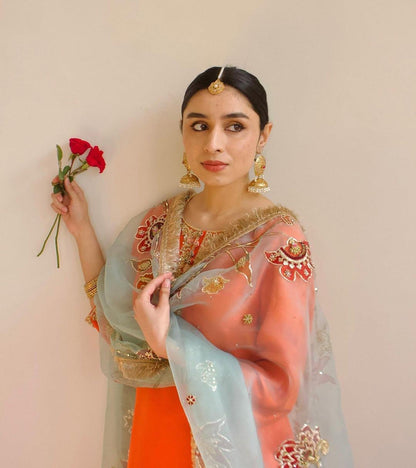 Orange Bloom Shalwar Kameez