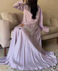 Lilac Luxe Silk Hand-Embroidered 3-Piece Set