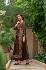 NF-6903 Brown Maisori Stitched 2PC Suit