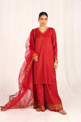 GLEAMING HUES OF RED 3 PIECE SUIT