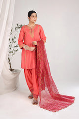 HUES OF RED ZAREEN 3 PIECE