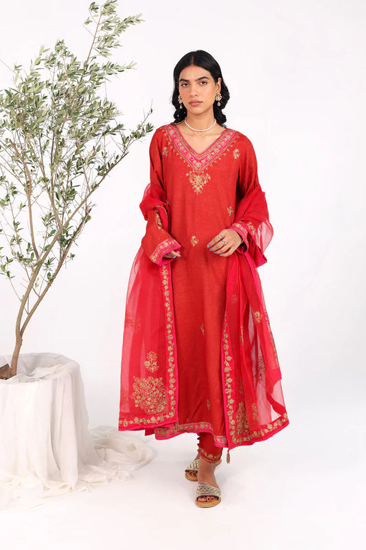 Hues of Ruby Red 3 Piece Suit