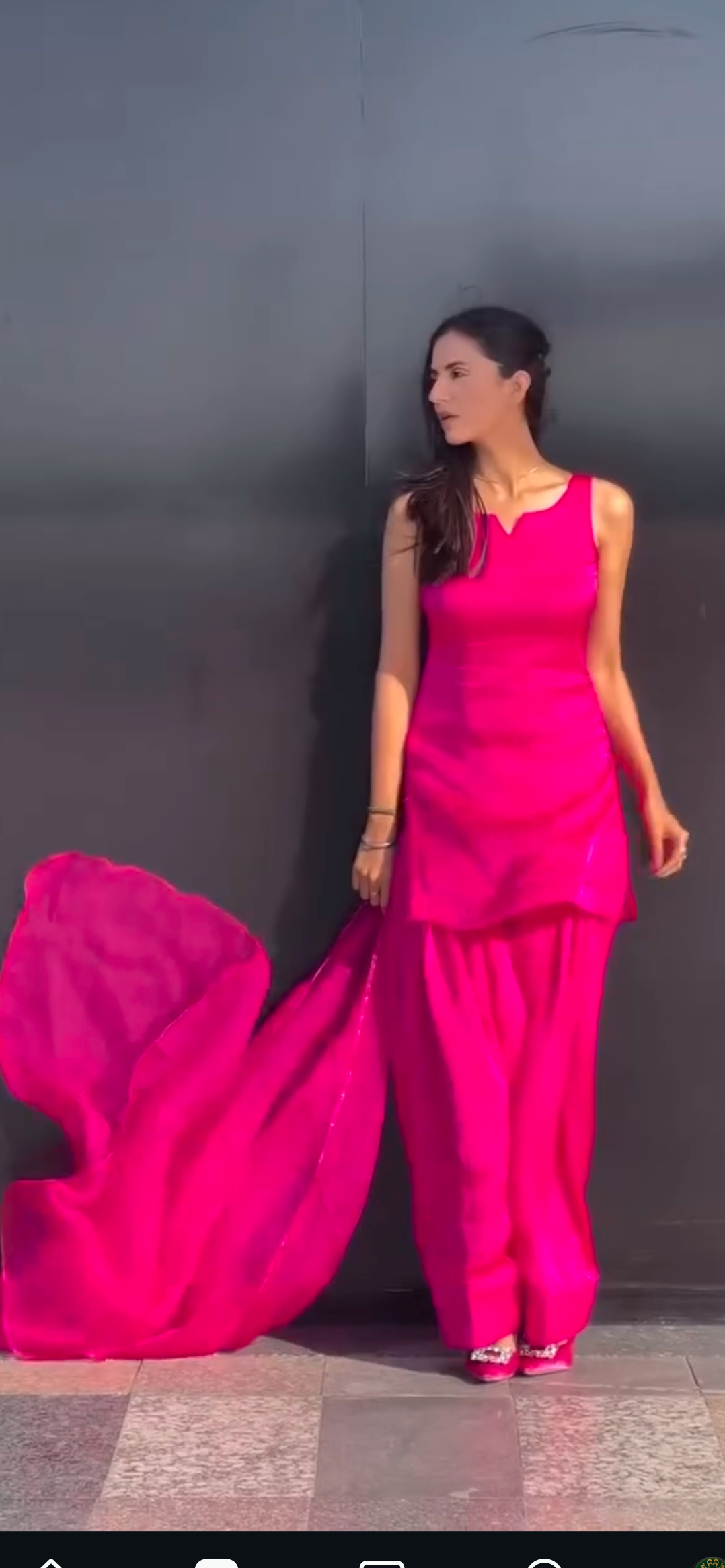 Farshi Shalwar Set Hot Pink