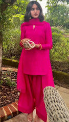 Farshi Shalwar Set Hot Pink