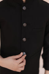 Jade Black Waistcoat Suit EW13