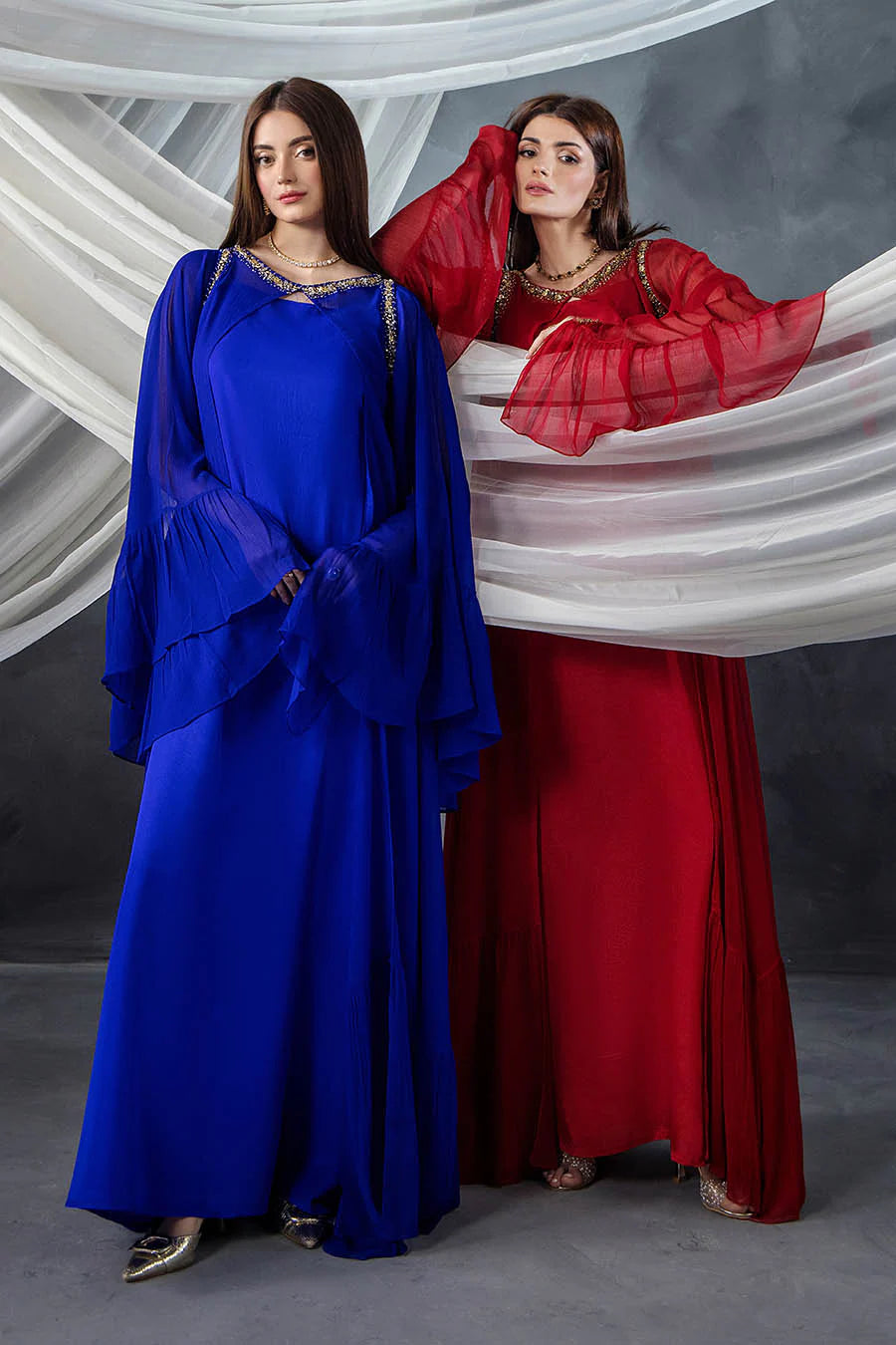 P-302 - Long Shirt with Chiffon Upper