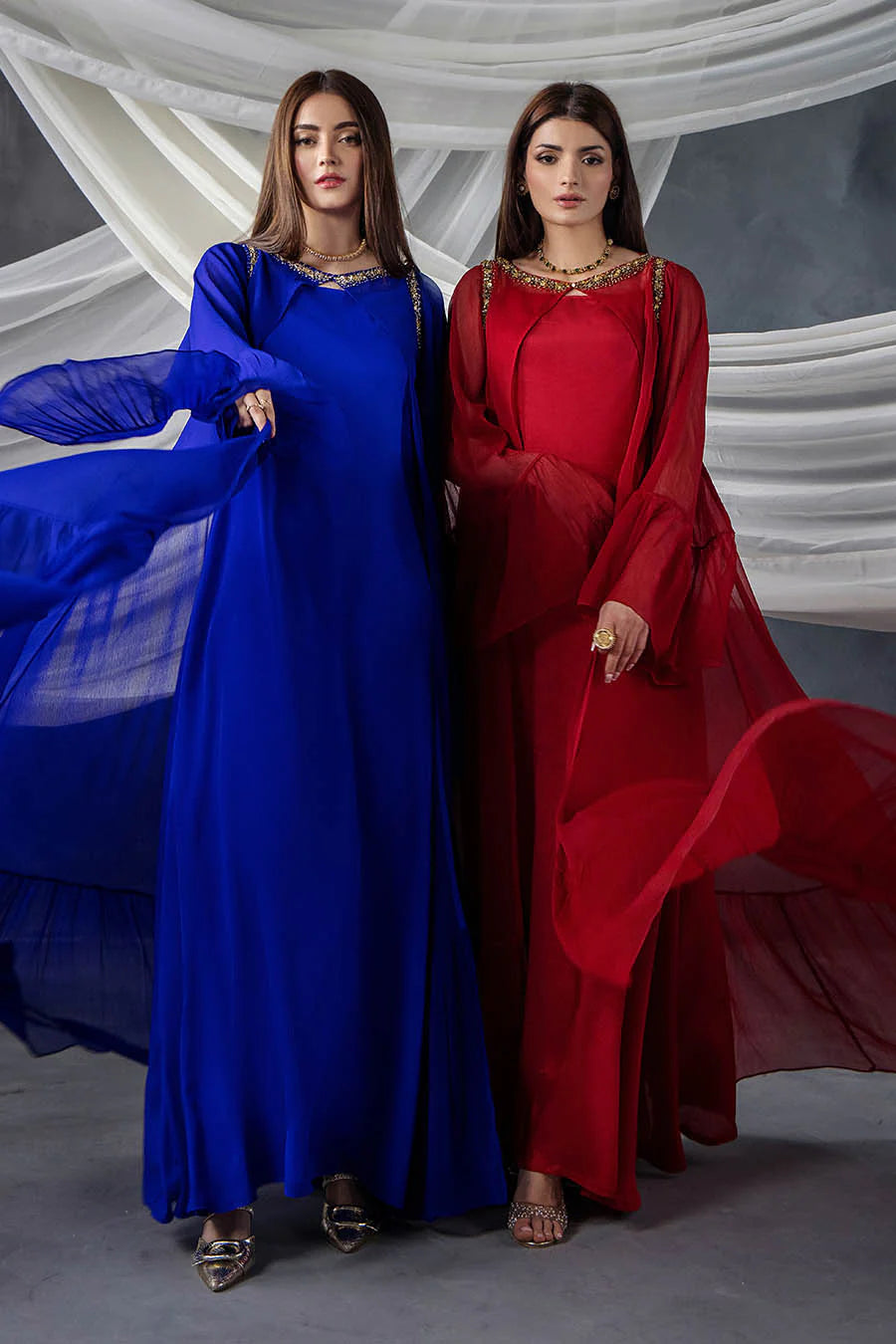 P-302 - Long Shirt with Chiffon Upper