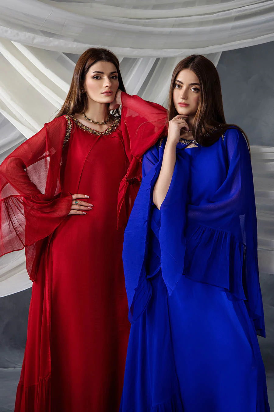 P-302 - Long Shirt with Chiffon Upper