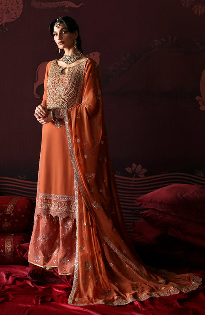 EA-Leela 3PC stitched chiffon suit front view