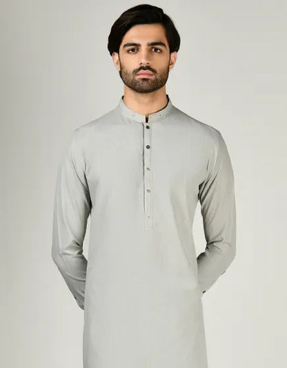 LIGHT GREY POLYESTER KAMEEZ SHALWAR