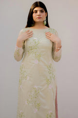 MSP-002-Aafreen | Mint Green With Pink Dupatta