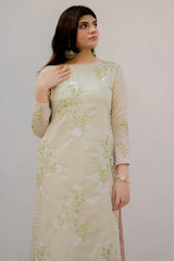 MSP-002-Aafreen | Mint Green With Pink Dupatta
