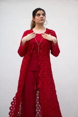 MSP-005-Sinaaya | Red Cape Suit - 3 Piece