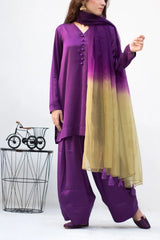 MSP-006-Nourya | Purple With Olive And Purple Color Dupatta
