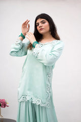 MSP-007-Irvaa | Mint Green Cut Work