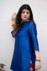 MSP-009-Velora | Blue Seesha Silk With Red Shalwar
