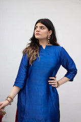 MSP-009-Velora | Blue Seesha Silk With Red Shalwar
