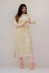 MSP-002-Aafreen | Mint Green With Pink Dupatta