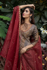 NB-2794 Blue Embroidered Maisori | Stitched Dress