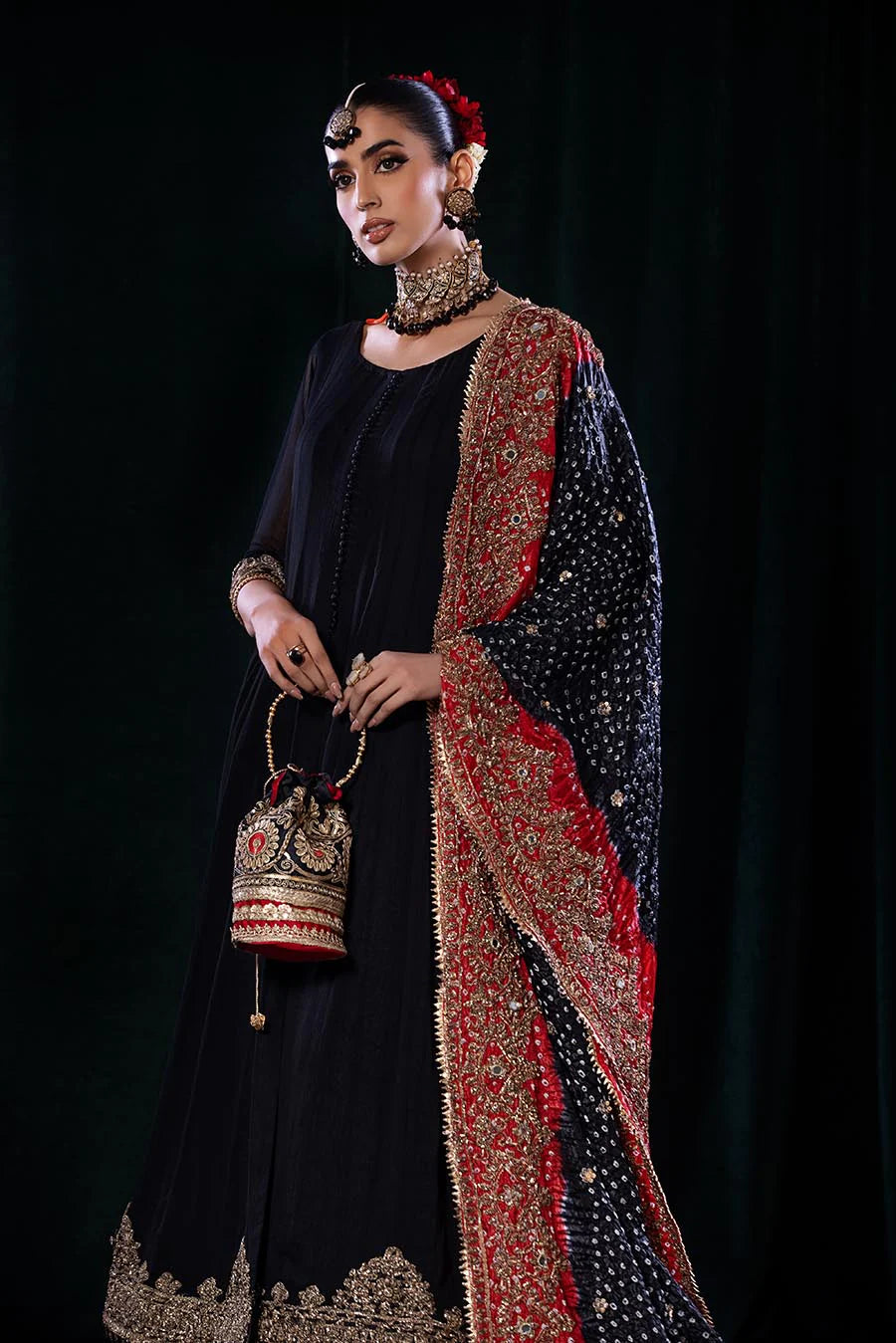 Hand Embroidered Sharara Suit with Dupatta | Khuda Baksh