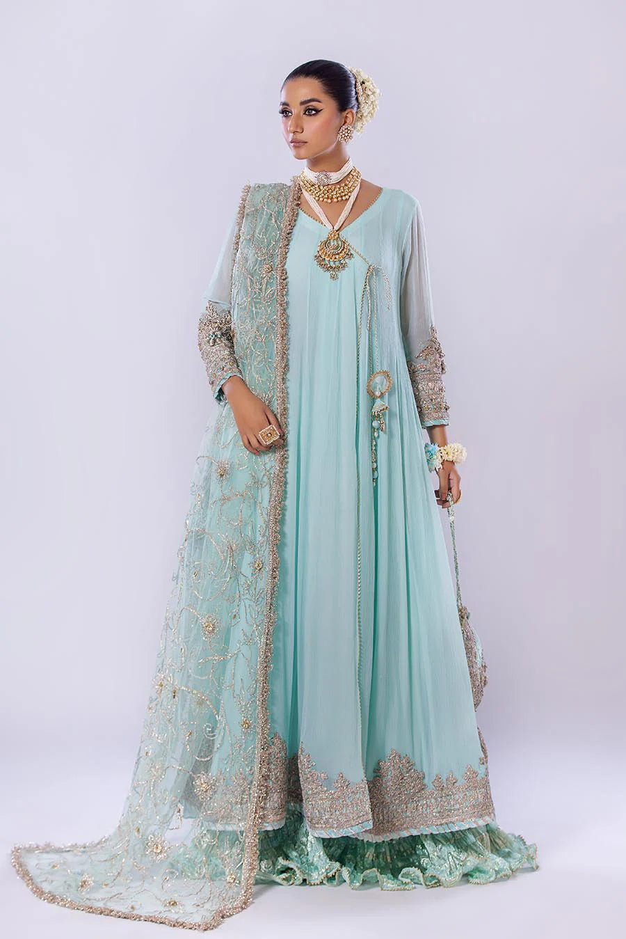 Hand Embroidered Sharara Suit with Dupatta