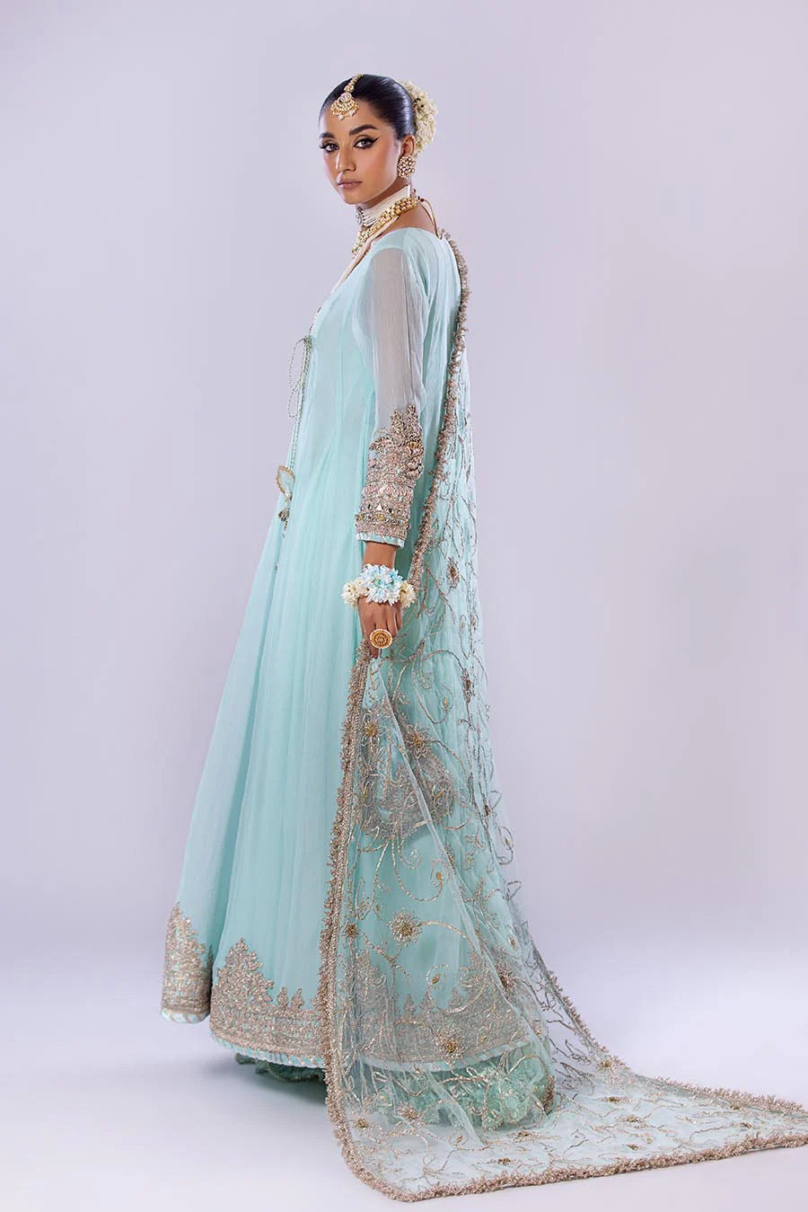 Off White Sharara suit, complete with hand embroidery