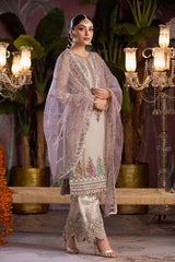 Side profile showcasing embroidered dupatta