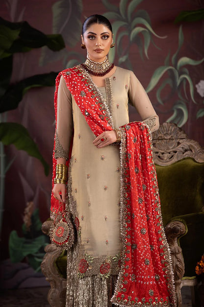 Full outfit showcasing Silk Chunnari dupatta and Crushed Silk trousers