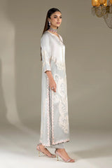 P-293 - Gray embroidered long shirt with palazzo