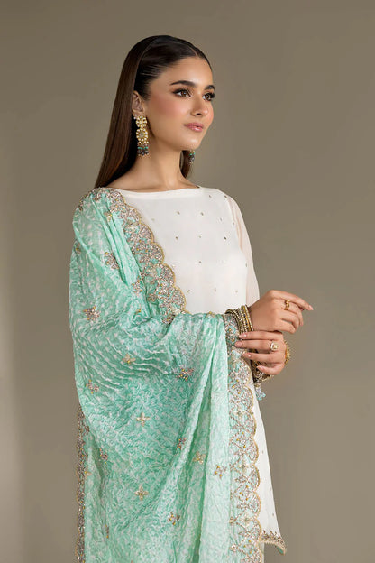 P-294 - White Embroidered Farshi Salwar Kameez