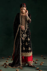 P-301 - Black long shirt with Red Trouser pants