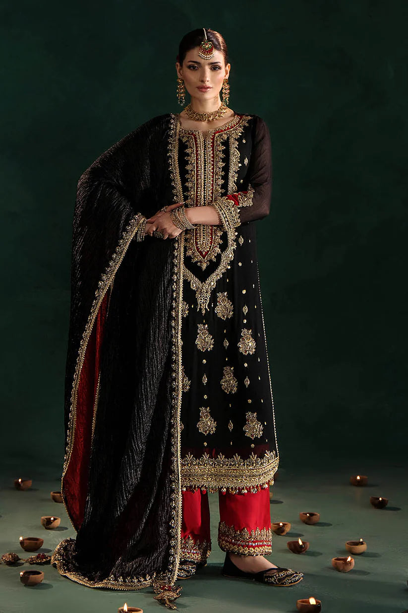 P-301 - Black long shirt with Red Trouser pants