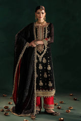 P-301 - Black long shirt with Red Trouser pants