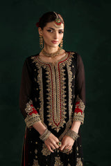 P-301 - Black long shirt with Red Trouser pants