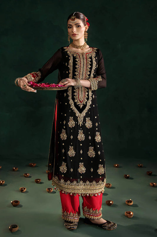 P-301 - Black long shirt with Red Trouser pants