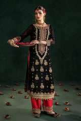 P-301 - Black long shirt with Red Trouser pants