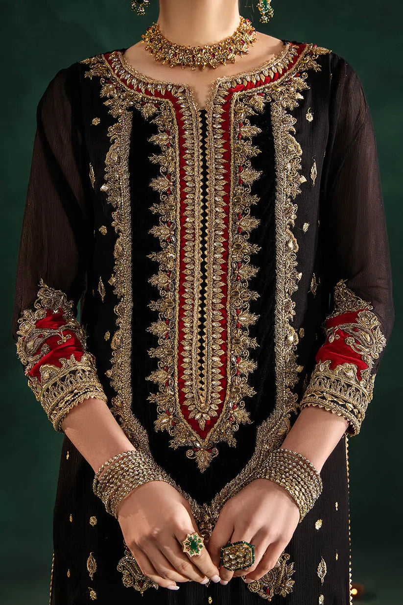 P-301 - Black long shirt with Red Trouser pants