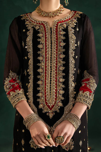 P-301 - Black long shirt with Red Trouser pants