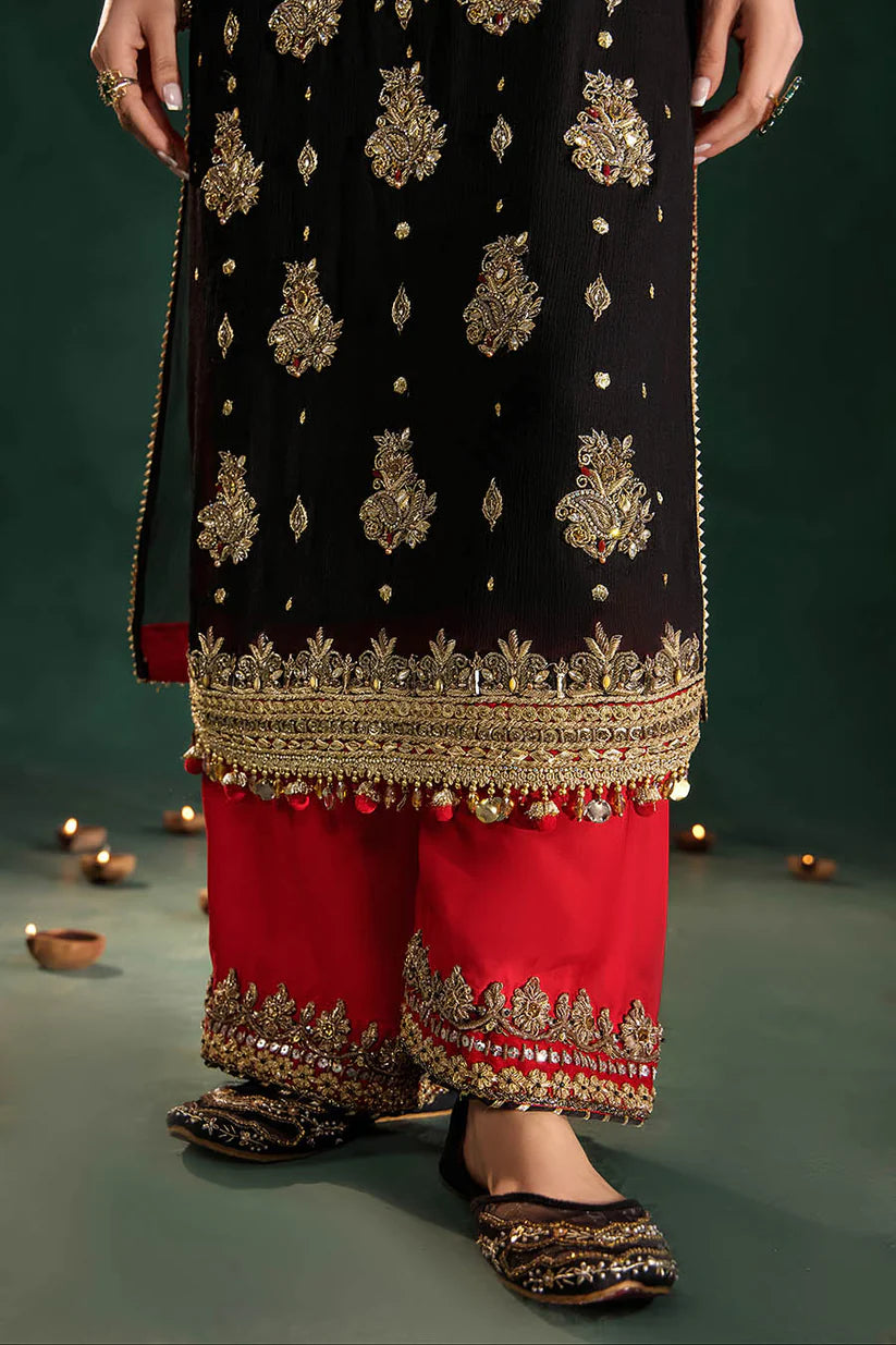 P-301 - Black long shirt with Red Trouser pants