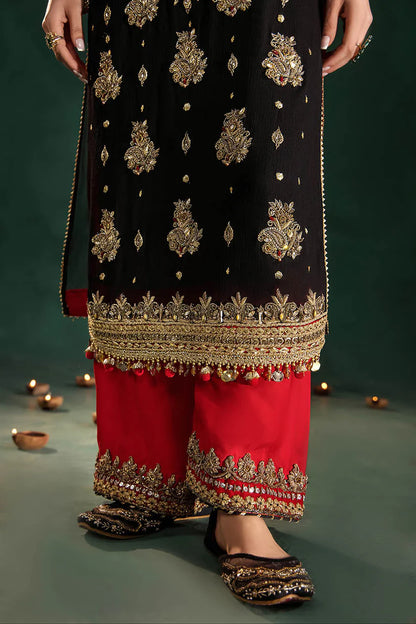 P-301 - Black long shirt with Red Trouser pants